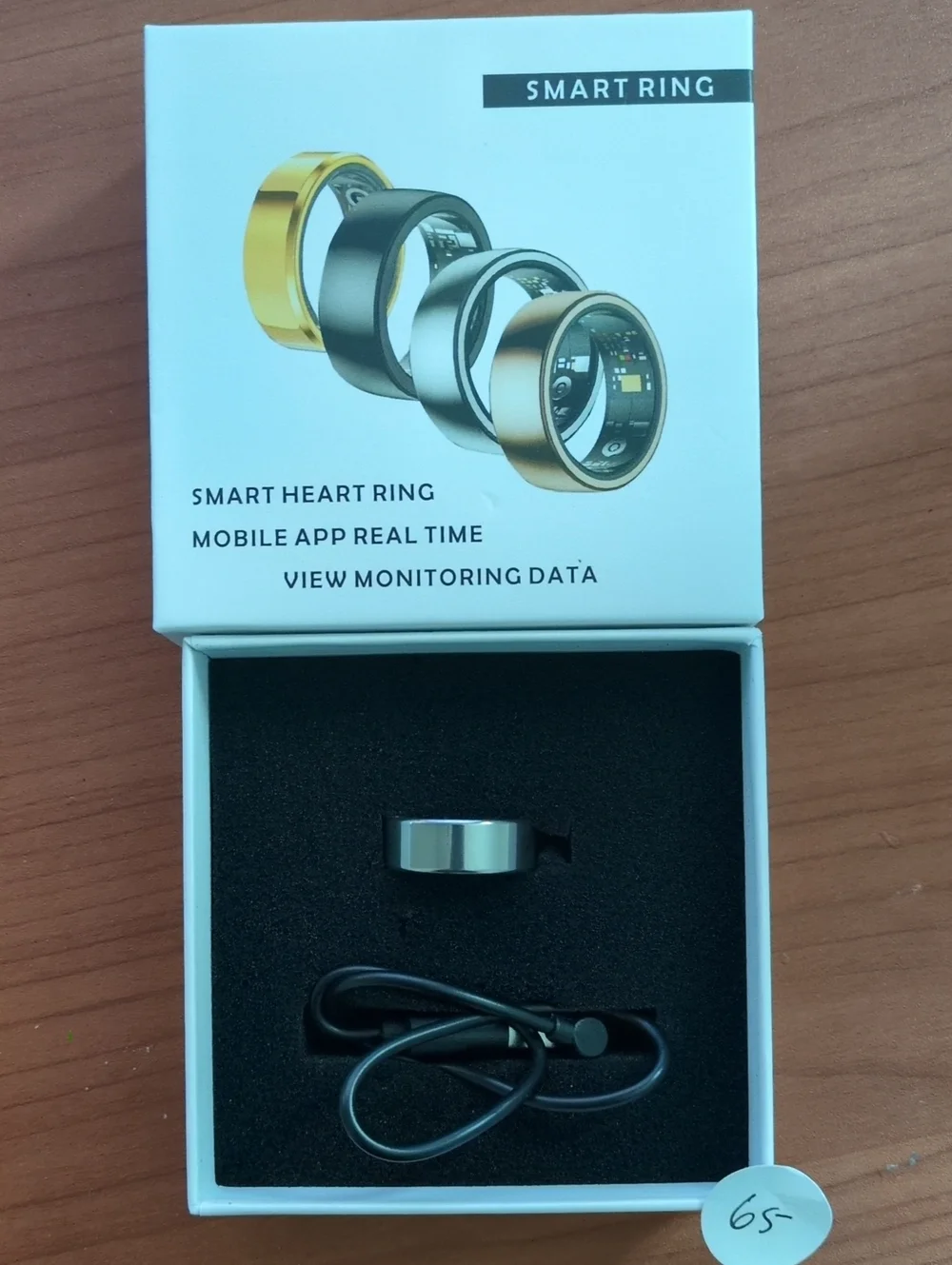 Smart Ring Titanium Silver Smart Heart Ring with Mobile App